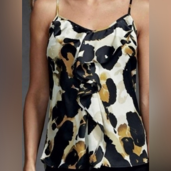 CAbi Tops - Cabi animal print ruffle camisole top